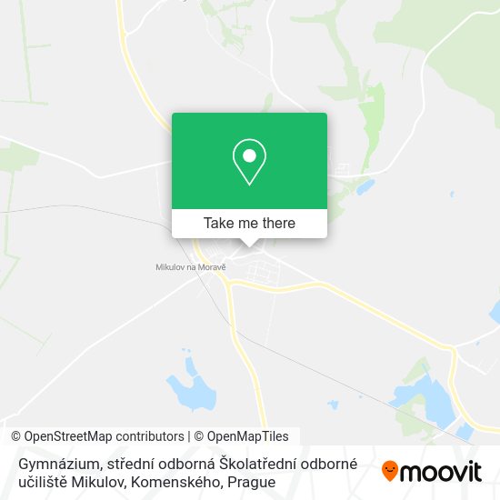 Gymnázium, střední odborná Školatřední odborné učiliště Mikulov, Komenského map
