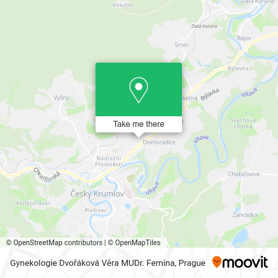 Gynekologie Dvořáková Věra MUDr. Femina map