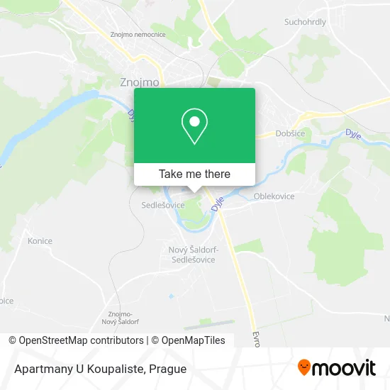 Карта Apartmany U Koupaliste