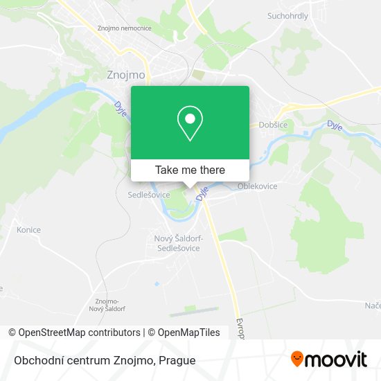 Obchodní centrum Znojmo map