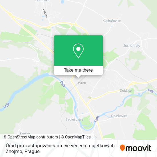Úřad pro zastupování státu ve věcech majetkových Znojmo map