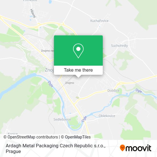 Карта Ardagh Metal Packaging Czech Republic s.r.o.