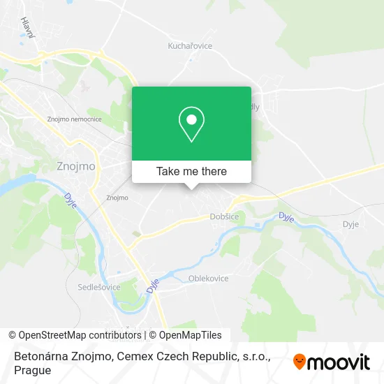 Карта Betonárna Znojmo, Cemex Czech Republic, s.r.o.