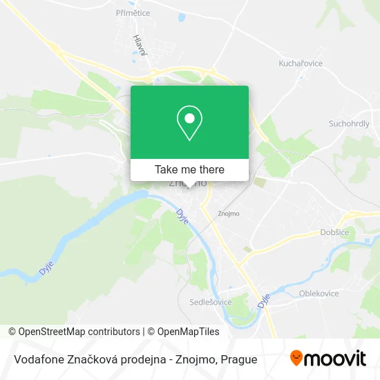 Карта Vodafone Značková prodejna - Znojmo