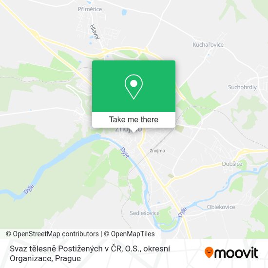 Svaz tělesně Postižených v ČR, O.S., okresní Organizace map