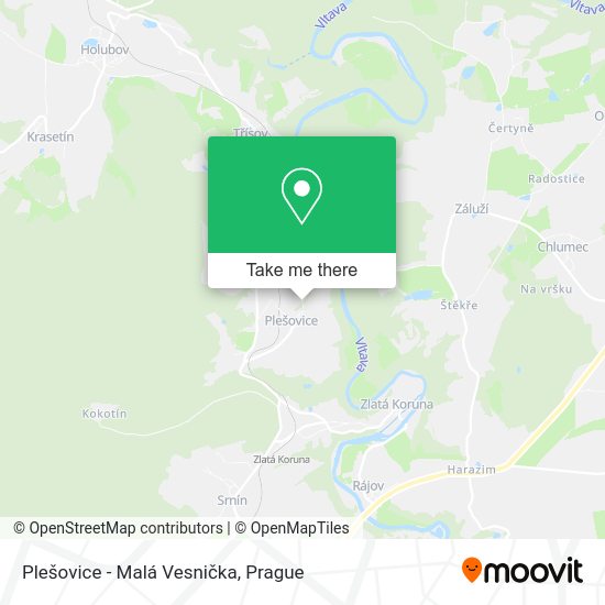 Plešovice - Malá Vesnička map