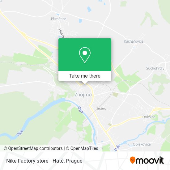 Nike Factory store - Hatě map