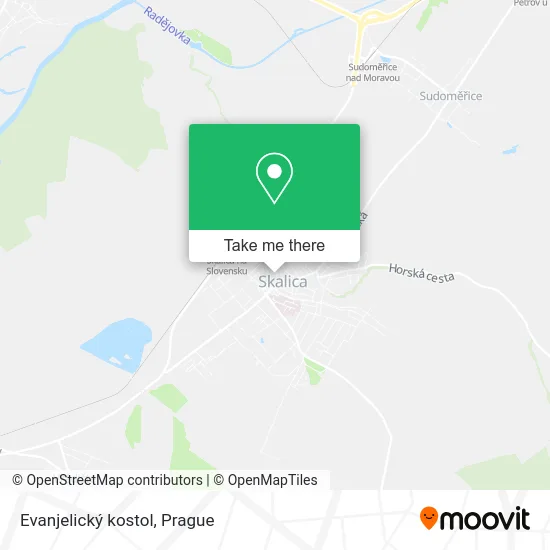 Evanjelický kostol map