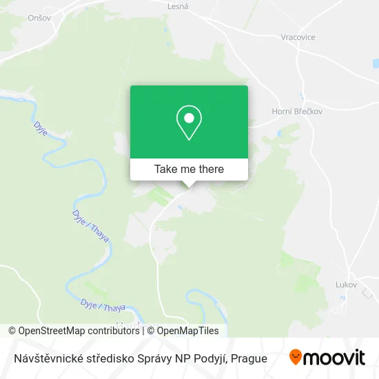 Карта Návštěvnické středisko Správy NP Podyjí