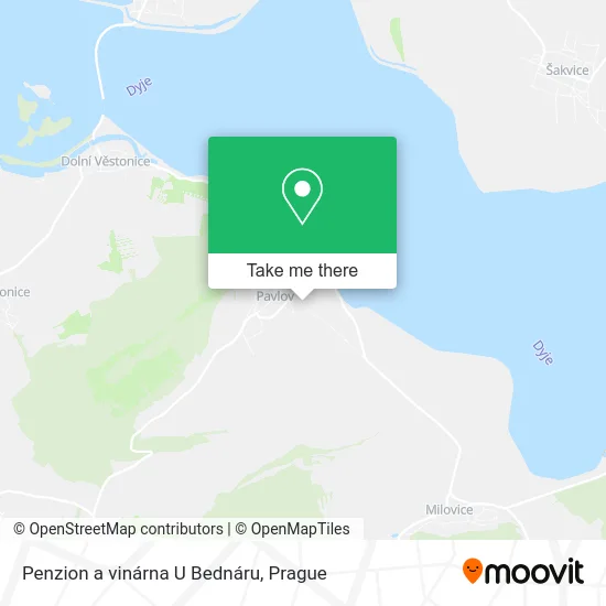 Карта Penzion a vinárna U Bednáru