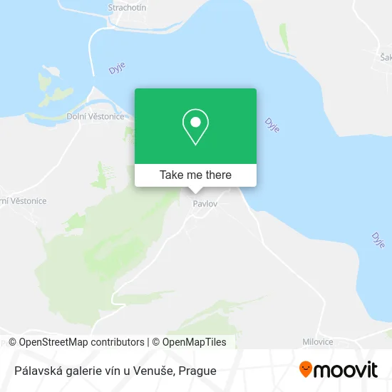 Карта Pálavská galerie vín u Venuše