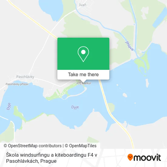 Карта Škola windsurfingu a kiteboardingu F4 v Pasohlávkách