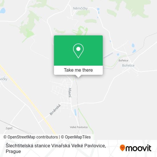 Карта Šlechtitelská stanice Vinařská Velké Pavlovice