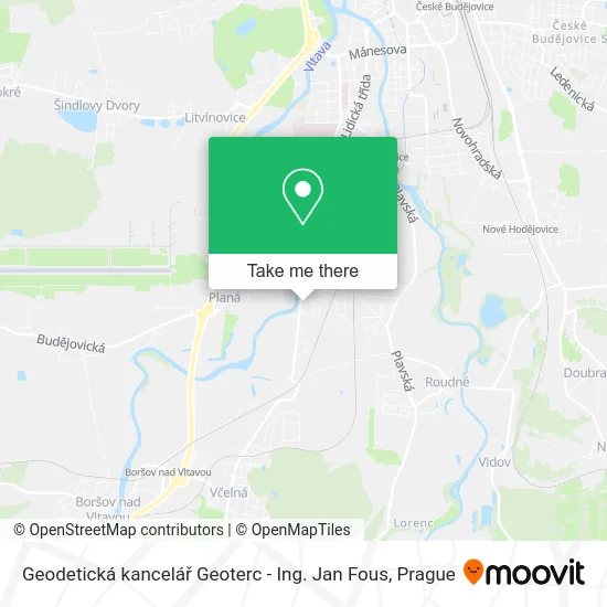 Карта Geodetická kancelář Geoterc - Ing. Jan Fous