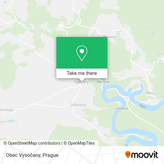 Карта Obec Vysočany