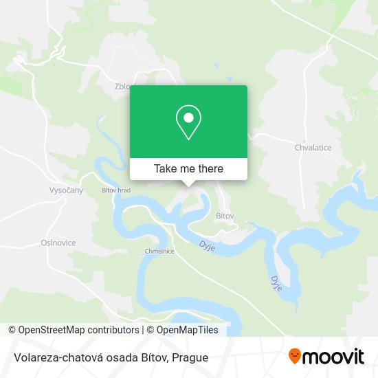 Volareza-chatová osada Bítov map