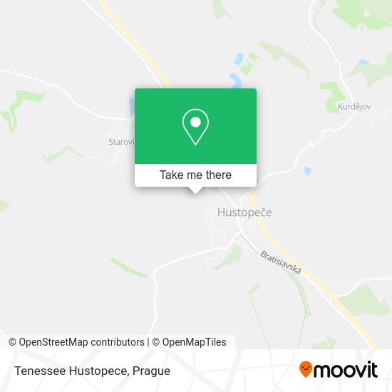 Карта Tenessee Hustopece