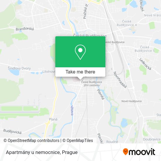 Apartmány u nemocnice map