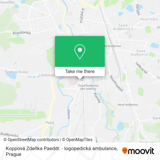 Карта Koppová Zdeňka Paeddr. - logopedická ambulance