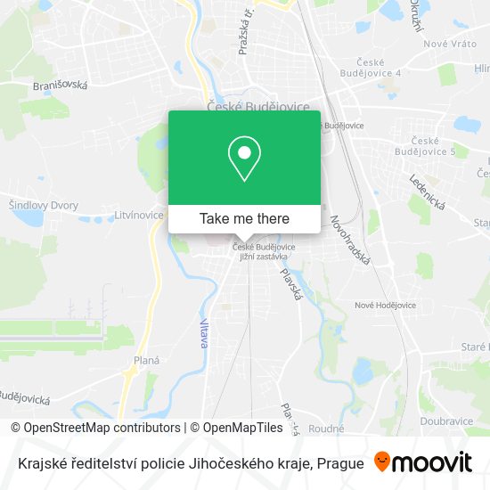 Krajské ředitelství policie Jihočeského kraje map