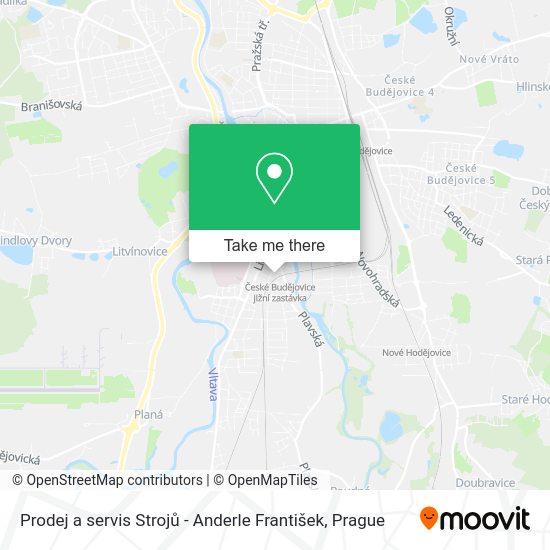 Карта Prodej a servis Strojů - Anderle František