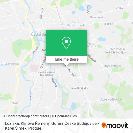 Ložiska, Klínové Řemeny, Gufera České Budějovice - Karel Šimek map