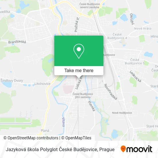 Карта Jazyková škola Polyglot České Budějovice