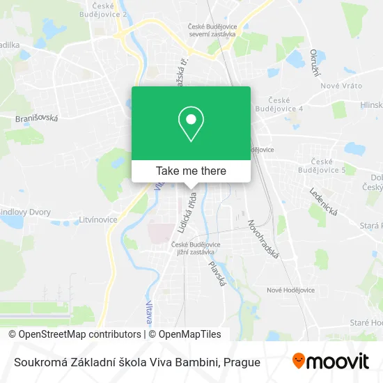 Карта Soukromá Základní škola Viva Bambini