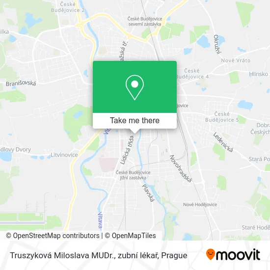 Карта Truszyková Miloslava MUDr., zubní lékař