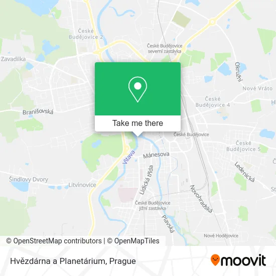 Карта Hvězdárna a Planetárium