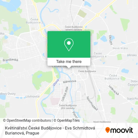 Květinářství České Budějovice - Eva Schmidtová Burianová map