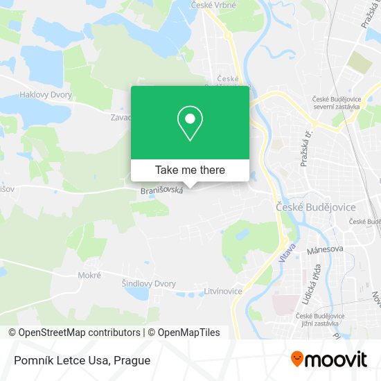 Карта Pomník Letce Usa