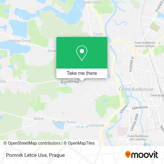 Карта Pomník Letce Usa