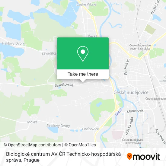 Карта Biologické centrum AV ČR Technicko-hospodářská správa