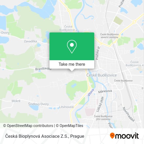 Карта Česká Bioplynová Asociace Z.S.