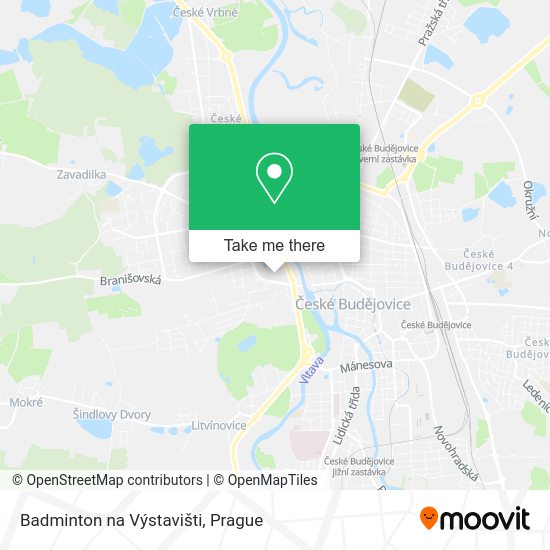 Badminton na Výstavišti map