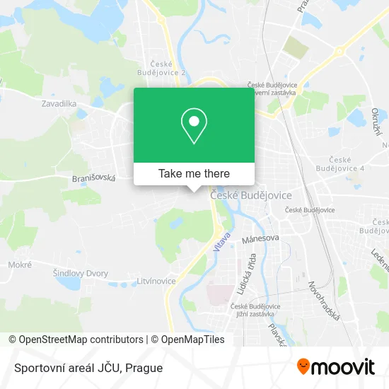 Карта Sportovní areál JČU