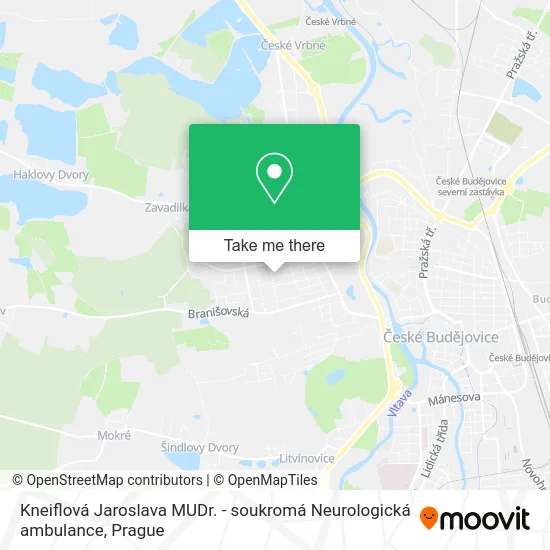 Карта Kneiflová Jaroslava MUDr. - soukromá Neurologická ambulance