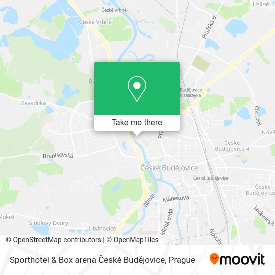 Карта Sporthotel & Box arena České Budějovice