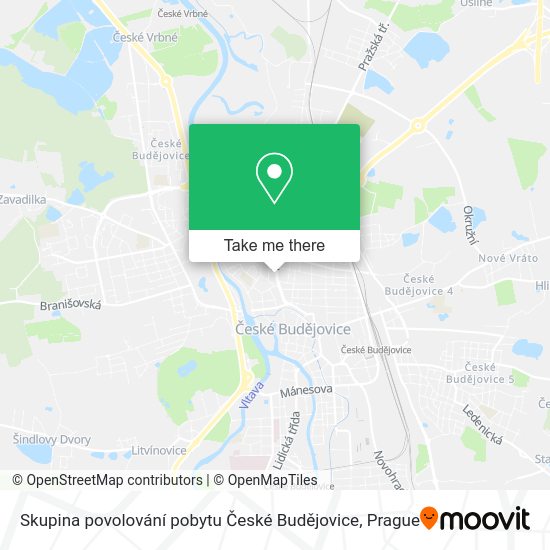 Skupina povolování pobytu České Budějovice map