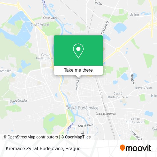 Kremace Zvířat Budějovice map