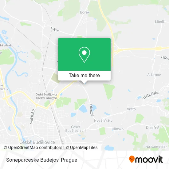 Карта Soneparceske Budejov