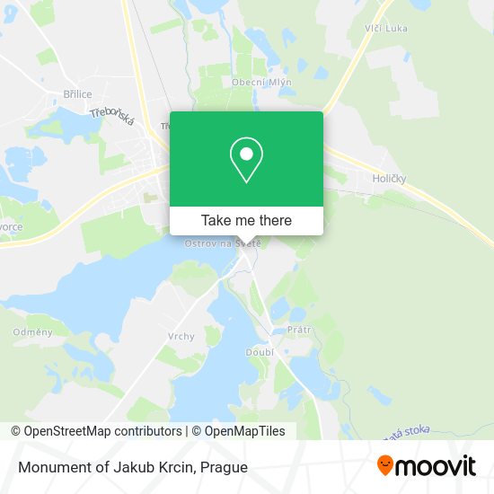 Monument of Jakub Krcin map