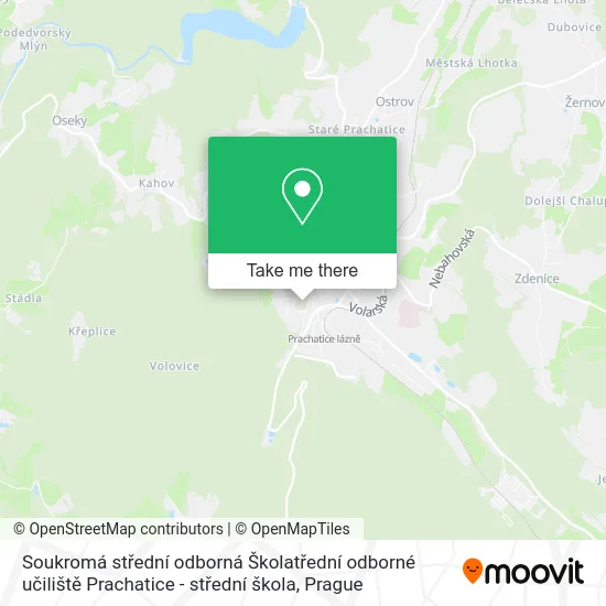 Карта Soukromá střední odborná Školatřední odborné učiliště Prachatice - střední škola
