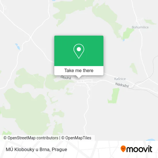 Карта MÚ Klobouky u Brna