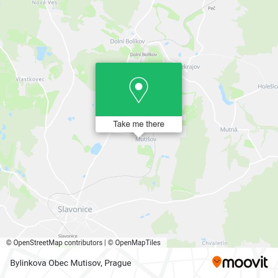 Карта Bylinkova Obec Mutisov