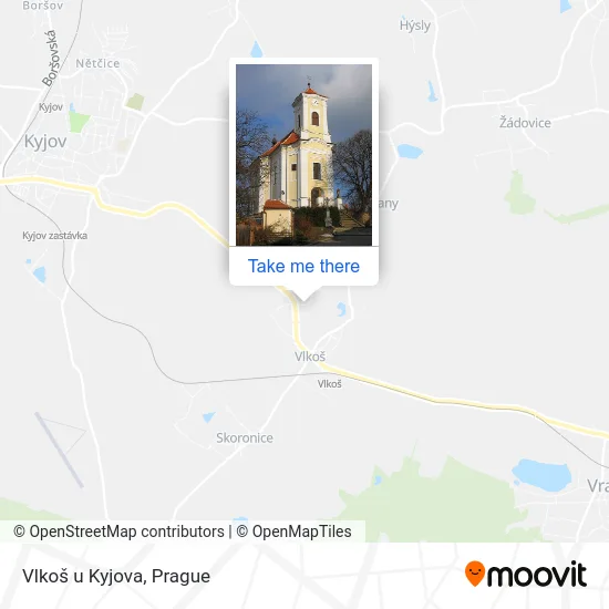 Карта Vlkoš u Kyjova