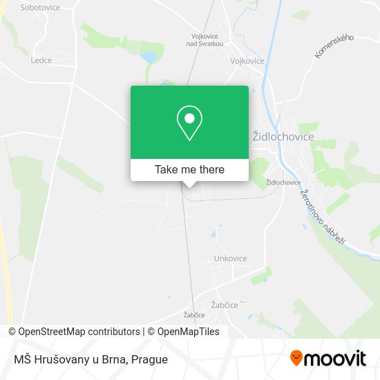 Карта MŠ Hrušovany u Brna