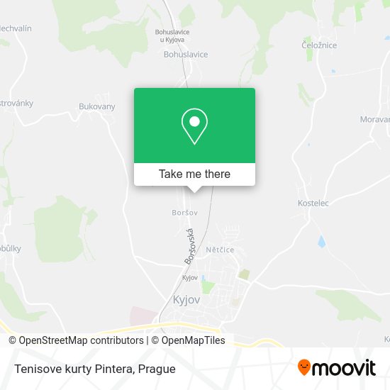 Tenisove kurty Pintera map