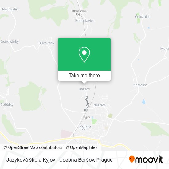 Карта Jazyková škola Kyjov - Učebna Boršov